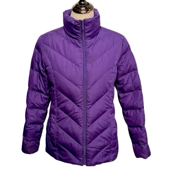 Lands’ End Down Quilted Jacket Purple Size XSmall (2-4) - Picture 1 of 8